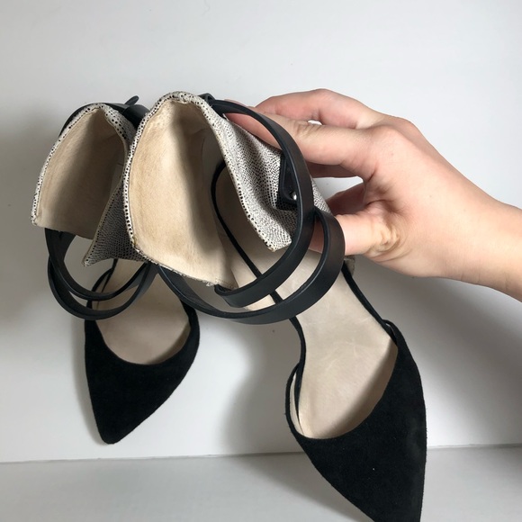 JOE'S Jeans Laney Heel 10 Suede Point Ankle Strap - Picture 14 of 16